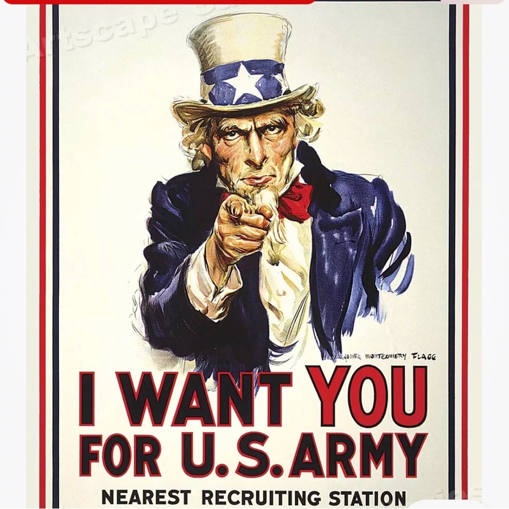 9379 Vintage American Recruiting Poster  "I WANT YOU"  #143 Poster